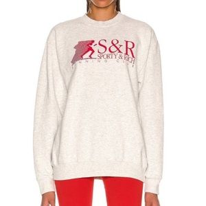 Sporty & Rich Club Crewneck Sweatshirt in Heather Grey